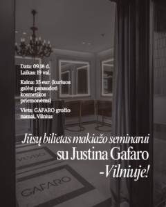 JUSTINOS GAFARO KASDIENINIO MAKIAŽO SEMINARAS VILNIUJE 09.18