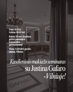 JUSTINOS GAFARO KASDIENINIO MAKIAŽO SEMINARAS VILNIUJE 10.01