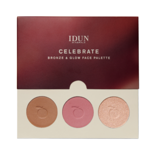 IDUN Minerals Celebrate Bronze & Glow veido modeliavimo paletė, 7,6 g