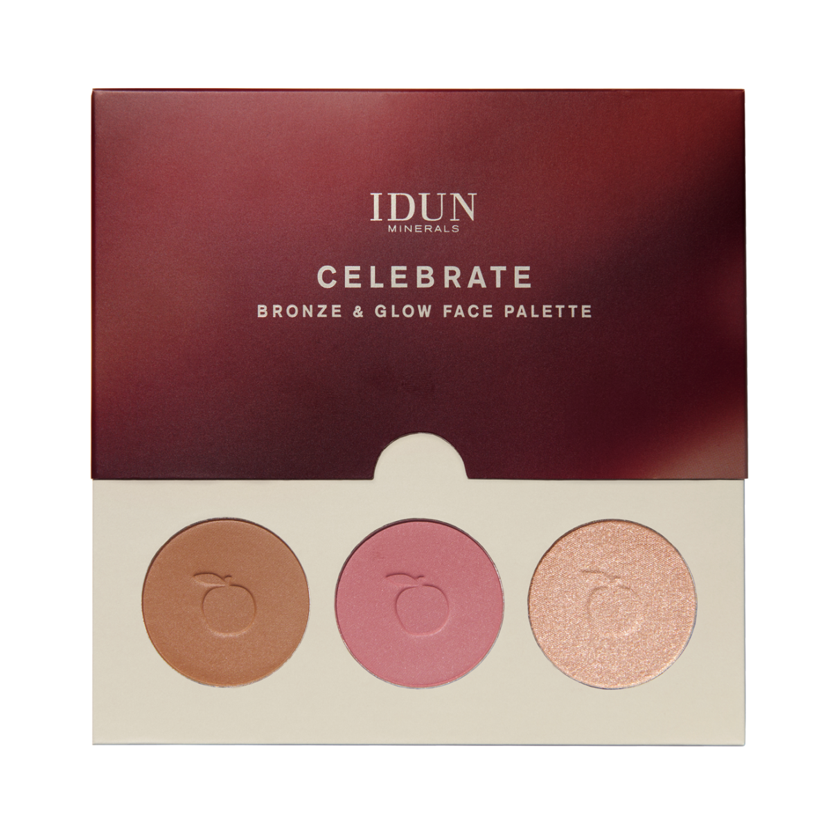 IDUN Minerals Celebrate Bronze & Glow veido modeliavimo paletė, 7,6 g